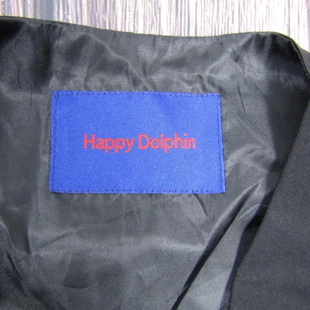 Happy Dolphin Suit Vest Youth 14 Black Adjustable Back Waistcoat Wedding Formal